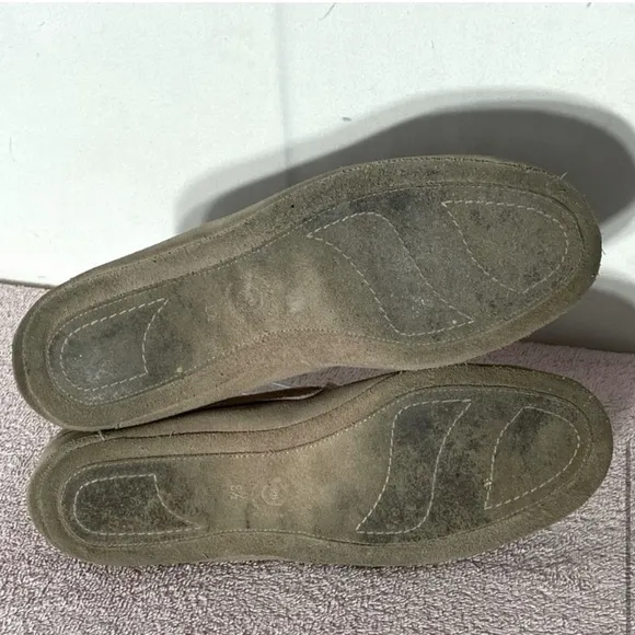 Poppy Barley Light Tan Suede Slip On Loafer Style Shoes 8.5