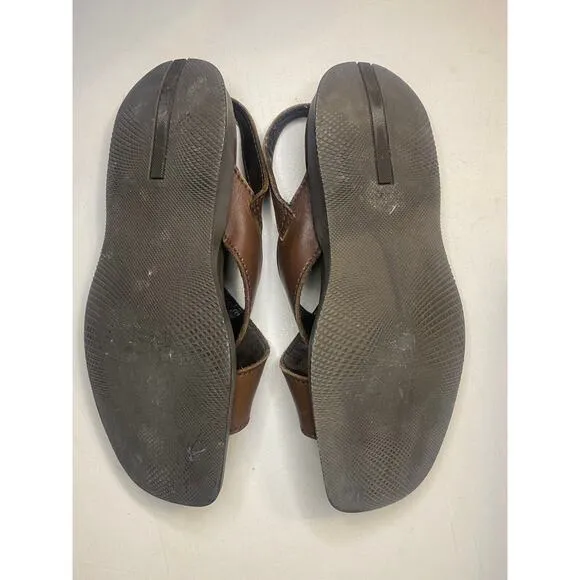 PRADA Sandals Mens Size 8.5 Brown Calfskin Calzature Uomo Novo Calf Cross Over