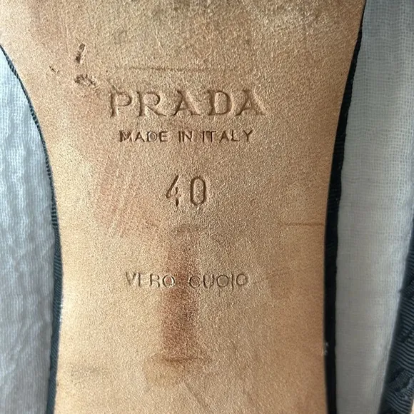 Prada slip on mules sandals size 40 black