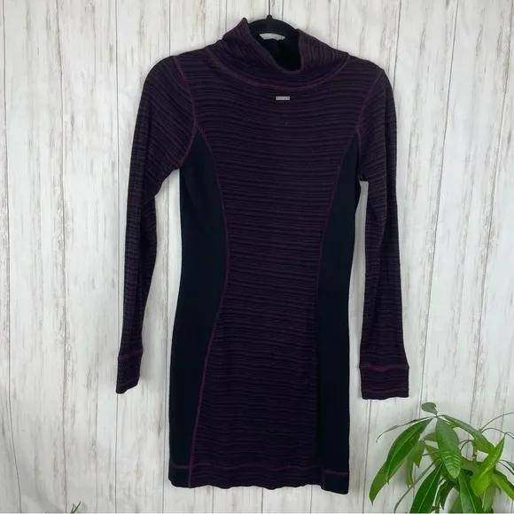 PRANA Kelland Sweater Dress Black Plum XS