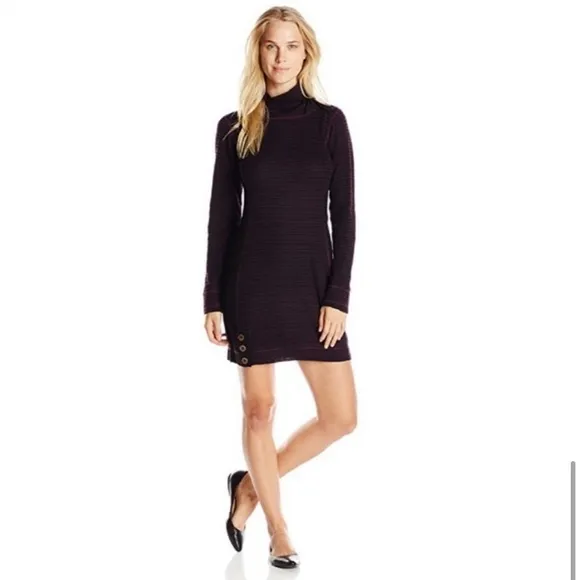 PRANA Kelland Sweater Dress Black Plum XS