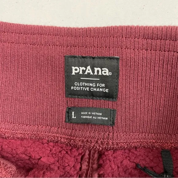 Prana Skirt Esia Bum Warmer Quilted Zipper Pull On Pockets Maroon Burgundy Red