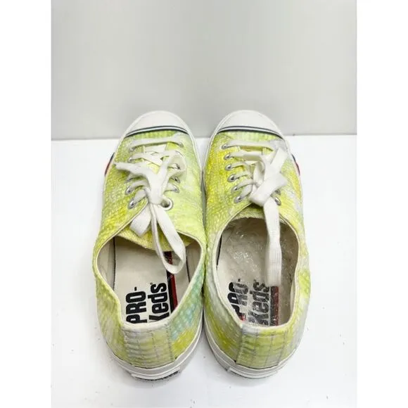 Pro Keds Sneakers Mens Size 9US Green Yellow Athletic Lace Up Low Top Shoes
