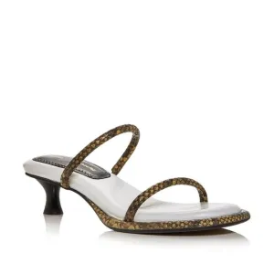 PROENZA SCHOULER Womens Beige Snake Lorna Slip On Leather Heeled Sandals Size 5