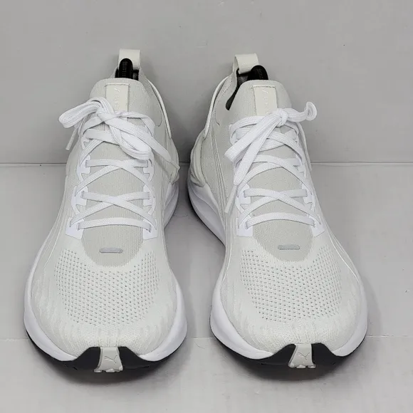 Puma Electrify Nitro 3 Knit White Gray Mens Size 10.5 Running Shoe 379084-01 New