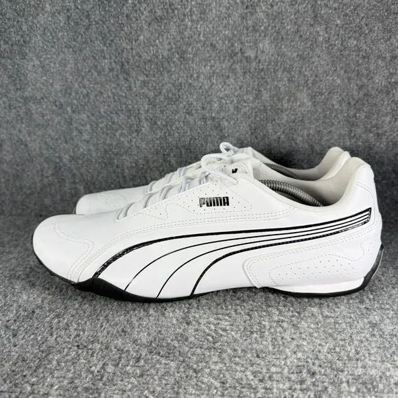 Puma Redon Bungee Mens 12 Shoes White Black Slip On Running Athletic Sneakers