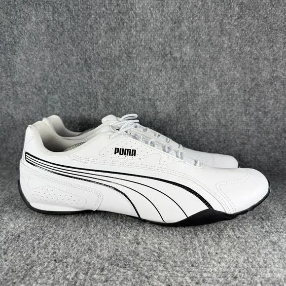 Puma Redon Bungee Mens 12 Shoes White Black Slip On Running Athletic Sneakers