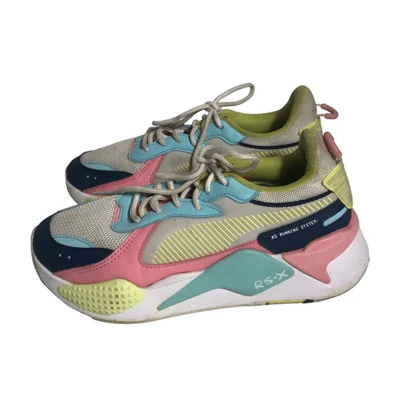 Puma RS-X Jr Dark Denim Gulf Stream Running Shoes. Sz 6C
