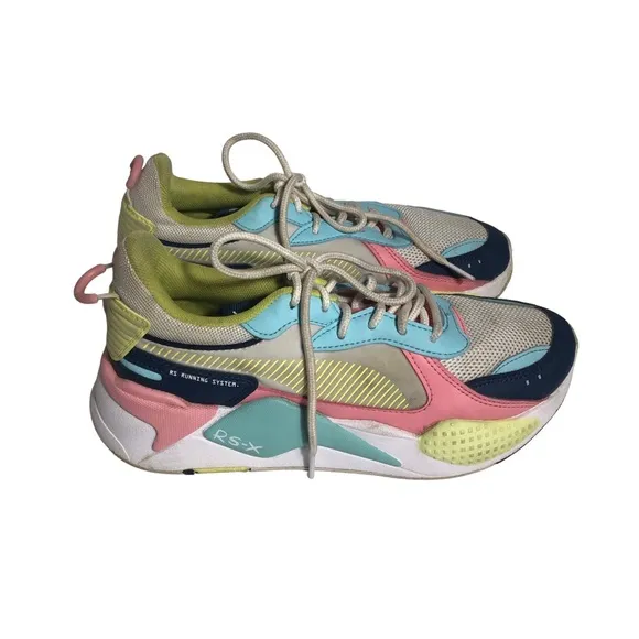 Puma RS-X Jr Dark Denim Gulf Stream Running Shoes. Sz 6C