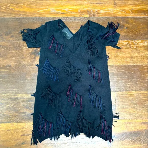 Rachel Comey Baby Alpaca Fringe Dress Sz L #0486