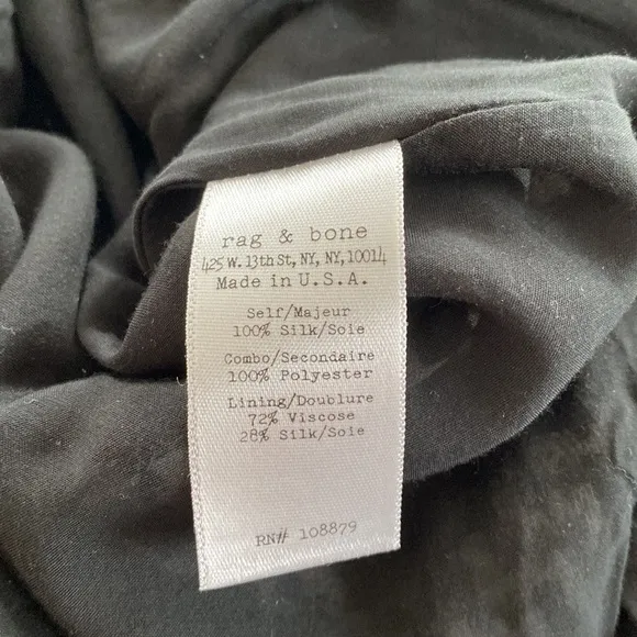 RAG &amp; Bone Black &amp; White Fleet Sleeveless Silk Dress