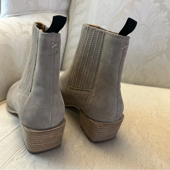 Rag &amp; Bone Rover block heel Chelsea booties taupe size 36.5