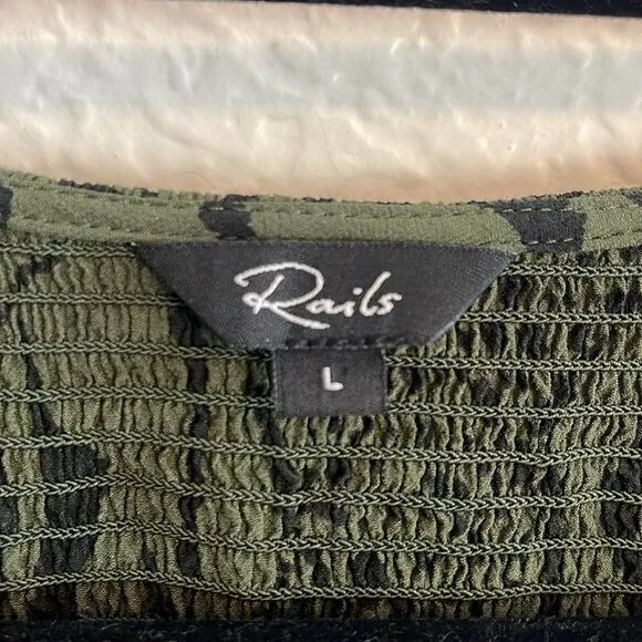 Rails Zana Mix animal print blouson in olive. L