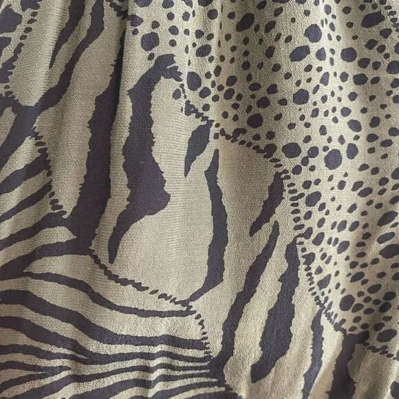 Rails Zana Mix animal print blouson in olive. L