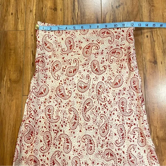 Réalisation Par The Joni Skirt in Paisley Print 100% Silk Size XS