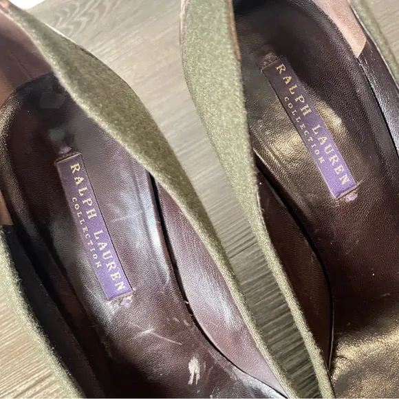 Ralph Lauren Collection Purple Label Wool and croc Pointy  Heels size 8