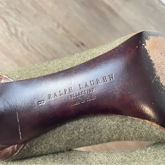 Ralph Lauren Collection Purple Label Wool and croc Pointy  Heels size 8