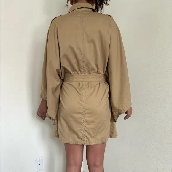 Ralph Lauren Trench Cape Coat Poncho Style Dress - Safari Camel Tan