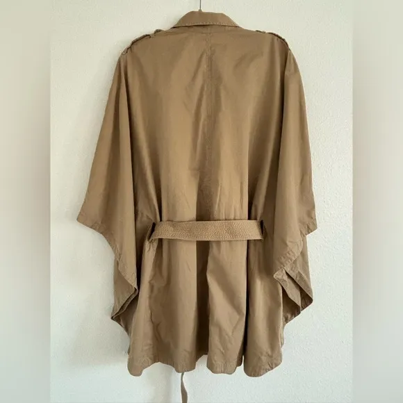 Ralph Lauren Trench Cape Coat Poncho Style Dress - Safari Camel Tan