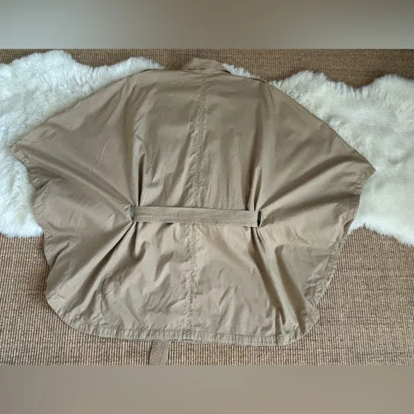 Ralph Lauren Trench Cape Coat Poncho Style Dress - Safari Camel Tan