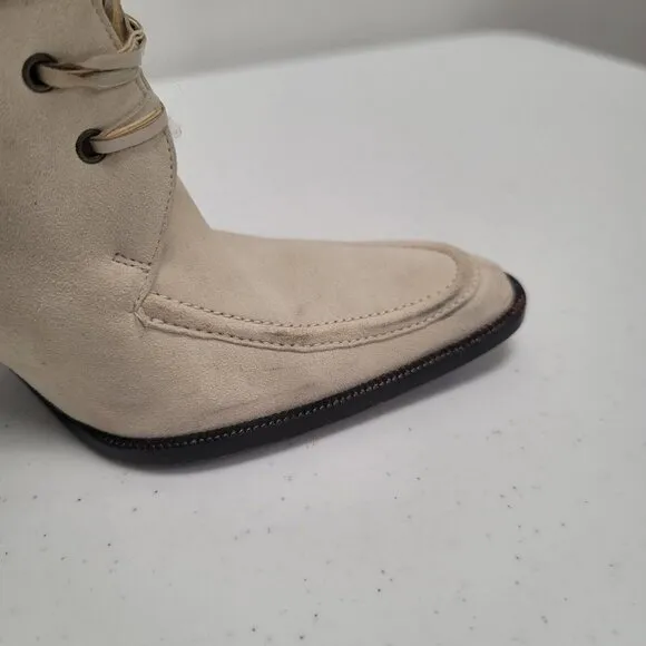 Ralph Lauren Womens High Heel Boots Size 8 Suede Shearling Equestrian Western