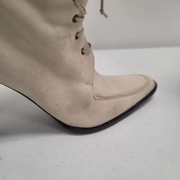 Ralph Lauren Womens High Heel Boots Size 8 Suede Shearling Equestrian Western