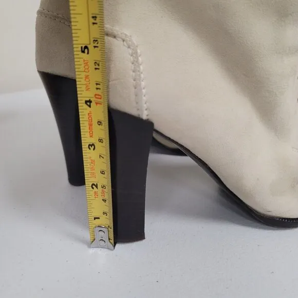 Ralph Lauren Womens High Heel Boots Size 8 Suede Shearling Equestrian Western