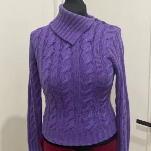 Ralph Lauren Wool &amp; Cashmere Cable-knit Chunky Purple Sweater |Size Medium