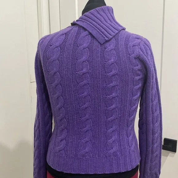 Ralph Lauren Wool &amp; Cashmere Cable-knit Chunky Purple Sweater |Size Medium