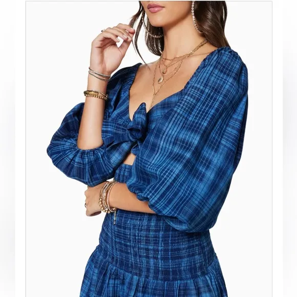 Ramy Brook Caroline Tie Front Mini Dress - Indigo