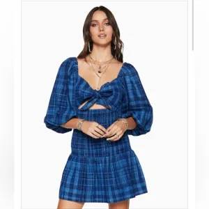 Ramy Brook Caroline Tie Front Mini Dress - Indigo