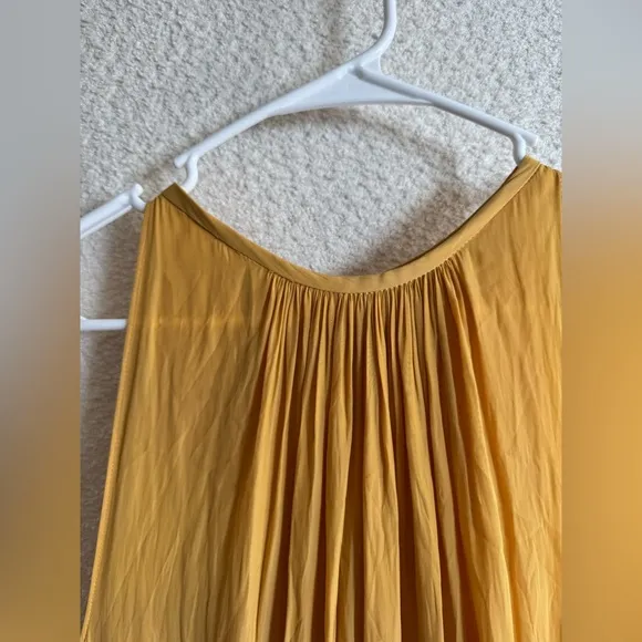 Ramy Brook New York Women’s Audrey Smocked Midi Dress in Gold Size Medium