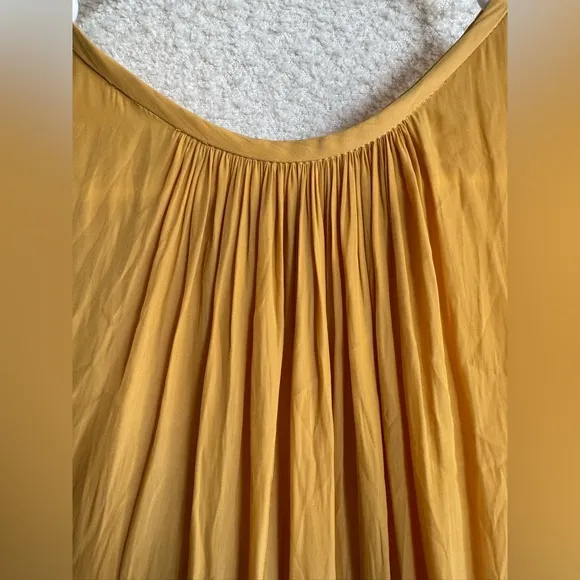 Ramy Brook New York Women’s Audrey Smocked Midi Dress in Gold Size Medium