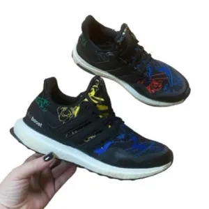RARE HTF Adidas x Disney Ultra Boost Black &amp; Multi Goofy Graphic Sneaker Size 6