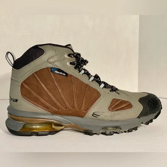 Rare Spira Hiking Boots Women’s Brown Gray Leather Trail Boots Size 8
