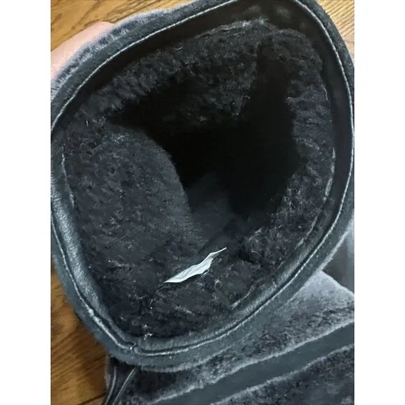 RARE UGG REYKIR BLACK WATERPROOF COLD WEATHER DRAWSTRING FUR WOMEN'S SIZE US9.5