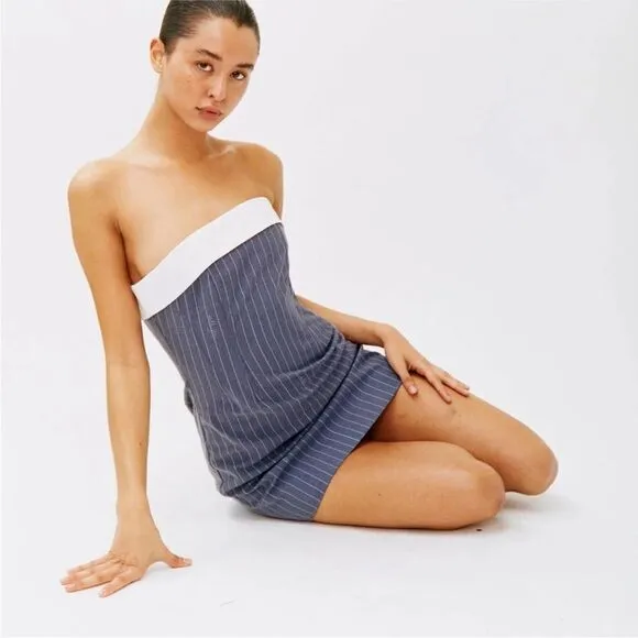 RARE! With Jean Chloe Corset Dress in Pin Me pinstripe
