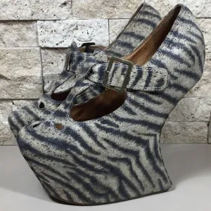Real leather Jefrey Campbell Gravity Wedge Size 7.5 TEE OFF