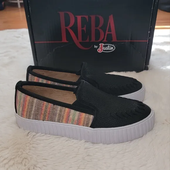 Reba By Justin Helen Serape Print Alice Platform Shoes w/ Box Size 7