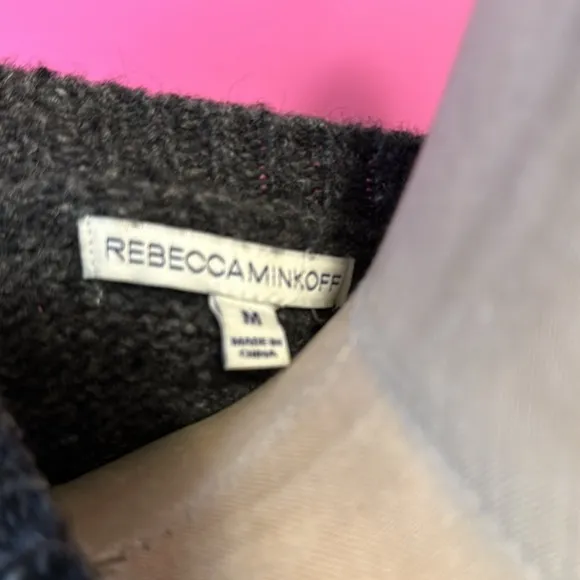 Rebecca Minkoff Heather Gray Wool Blend Cold Shoulder Sweater