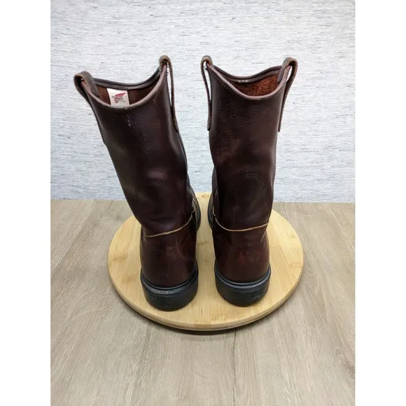 Red Wing Work Boots Pull On Leather Pecos Mens 8.5 1132