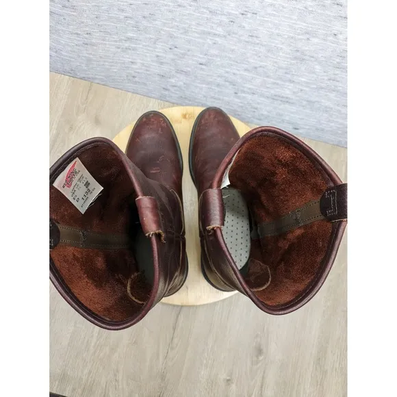 Red Wing Work Boots Pull On Leather Pecos Mens 8.5 1132