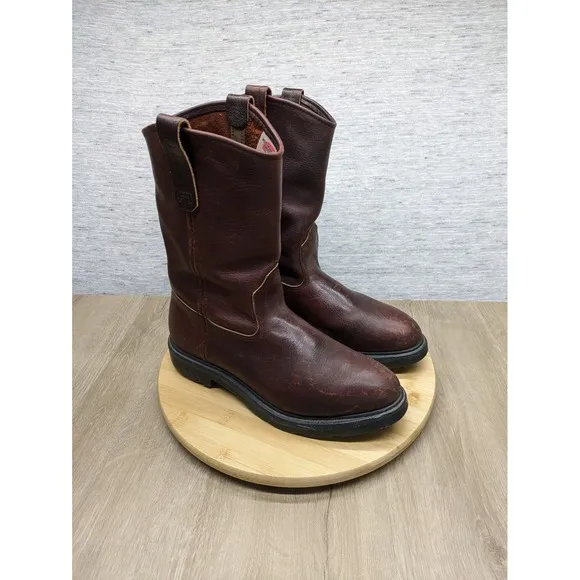 Red Wing Work Boots Pull On Leather Pecos Mens 8.5 1132