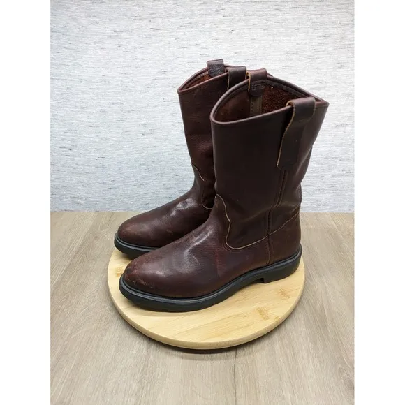 Red Wing Work Boots Pull On Leather Pecos Mens 8.5 1132