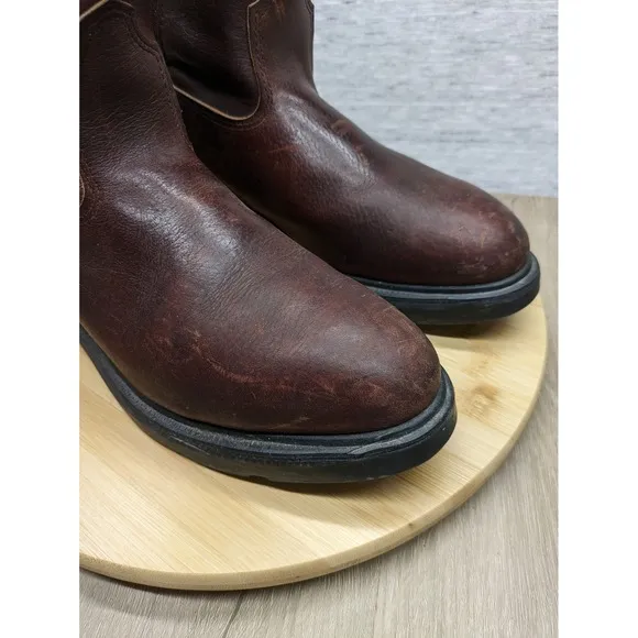 Red Wing Work Boots Pull On Leather Pecos Mens 8.5 1132