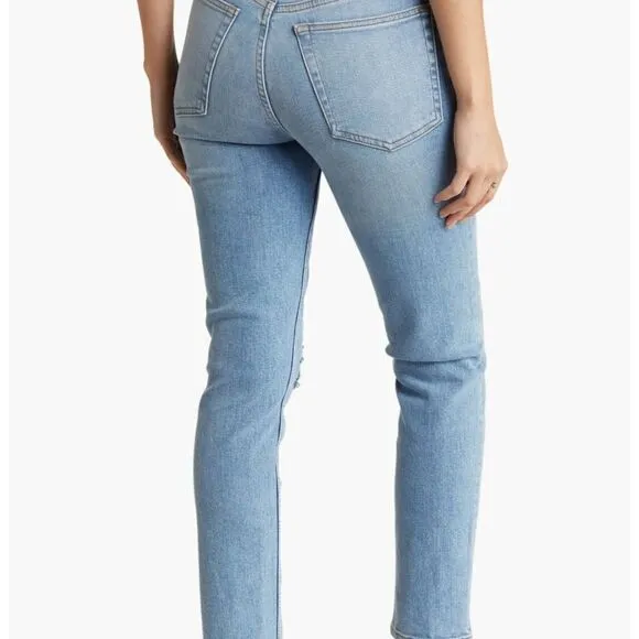 {Re/Done} 90’s High-Rise Ankle Crop Distressed Jeans, NWT