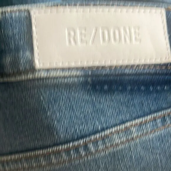 {Re/Done} 90’s High-Rise Ankle Crop Distressed Jeans, NWT