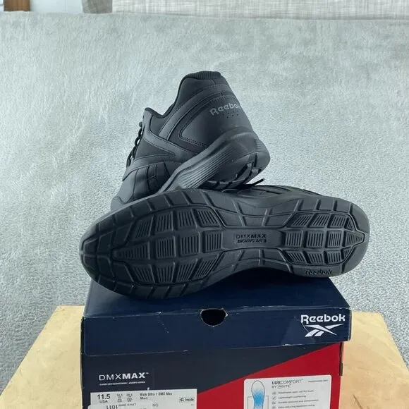 Reebok Mens DMX Max Black Walking Shoes Size 11.5 USA Lightweight Sole NWB S049