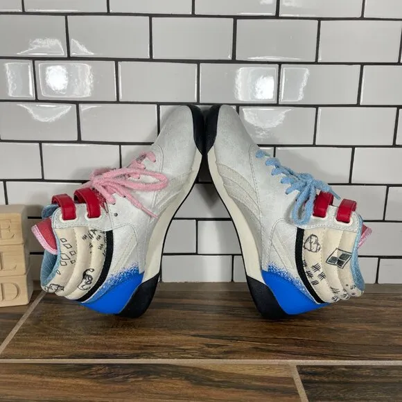 Reebok x DC Comics Freestyle Hi Womens 7.5 Shoes Multicolor Harley Quinn Sneaker