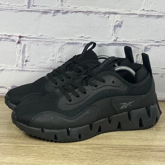 Reebok Zig Dynamica Triple Black Running Shoes Men's Size 9.5 Athletic Sneakers